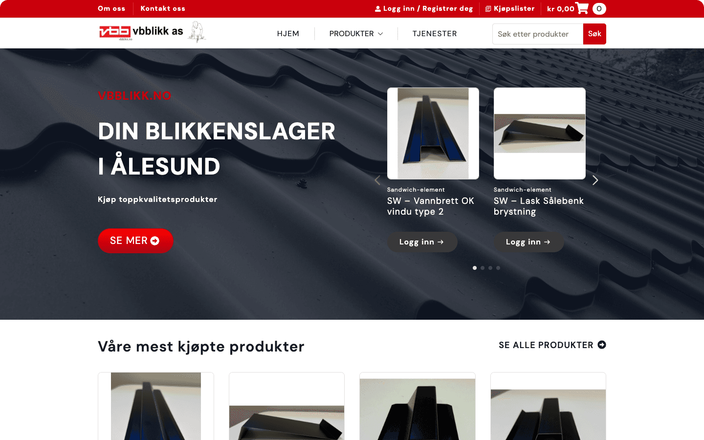 Nettbutikk for VB Blikk